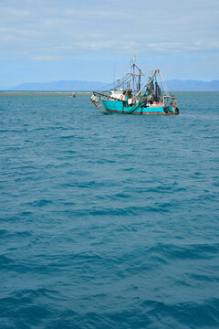 Prawn Trawler at sea in Queensland Australia