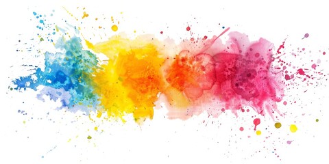 Warm to cool watercolor gradient splash on white, symbolizing transition and contrast.