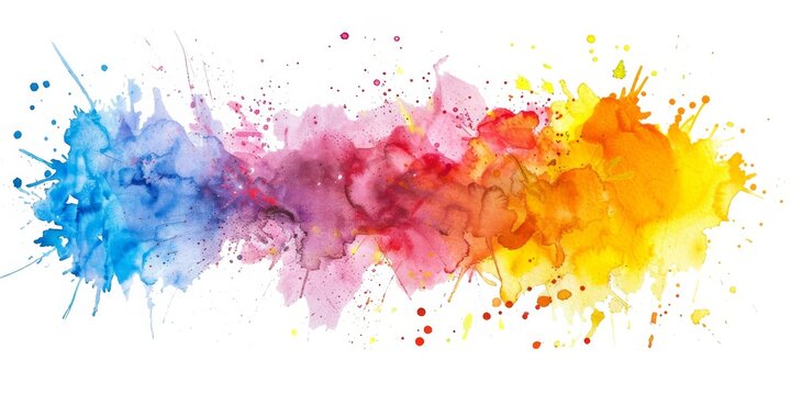Warm to cool watercolor gradient splash on white, symbolizing transition and contrast.