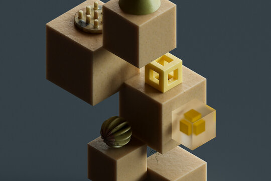 geometrical abstract render - Powered by Adobe