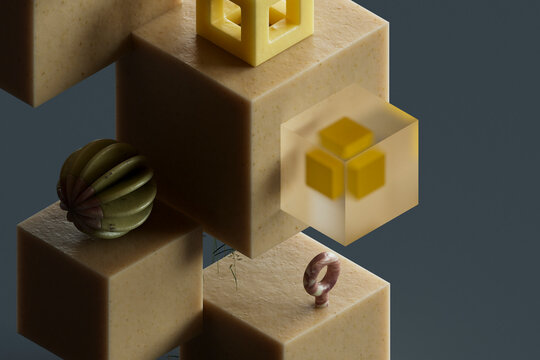 close up of abstract render