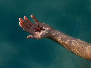Male Hand in the water 