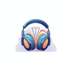 Audiobook icon flat vector illustration isloated