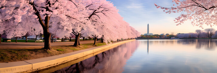 Breathtaking Washington DC Cherry Blossoms in Full Bloom, Symbolizing Friendship and Cultural richness