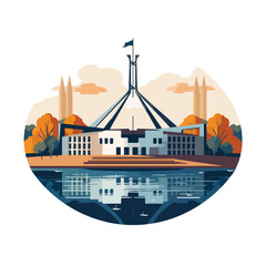 Australia parliament logo. flat vector illustration