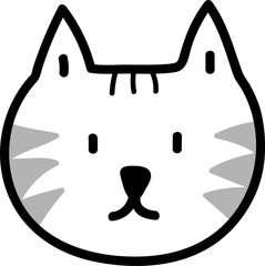 손으로 그린 고양이 얼굴 일러스트