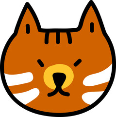 손으로 그린 고양이 얼굴 일러스트