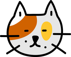 손으로 그린 고양이 얼굴 일러스트