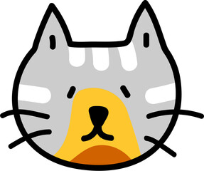 손으로 그린 고양이 얼굴 일러스트