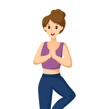 Yoga Girl Character Design Illustration