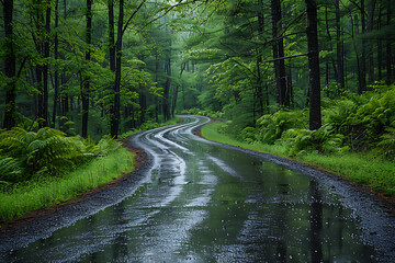 Obraz premium road in the forest