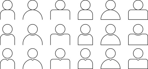 people icon set, line art vector. simple design for app, web.
