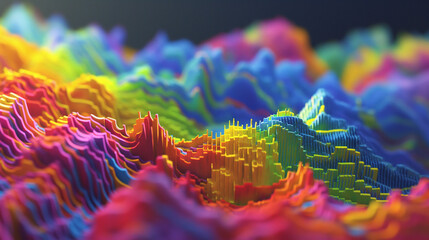 A Mesmerizing 3D Abstract Multicolor Visualization. 