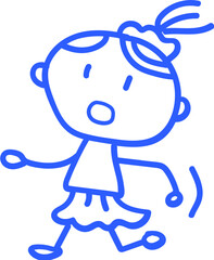 손으로 그린 학교 학생 선생님 라인 일러스트