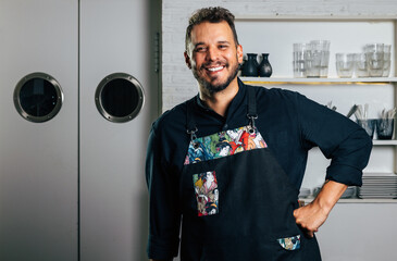Brazilian chef in modern kitchen
