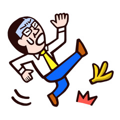 滑る　イラスト