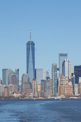 Lower Manhattan skyline viewed from the Staten Island Ferry