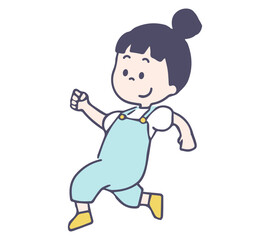 走る女の子のイラスト
