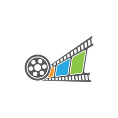 Fototapeta na wymiar film strip logo icon vector