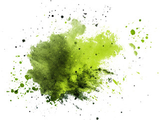 Fototapeta na wymiar Splattered Green and Yellow Paint