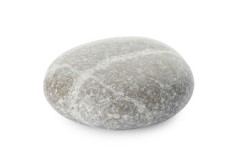 Fototapeta na wymiar One light grey stone isolated on white