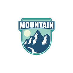Vector logo mountain adventure expedition