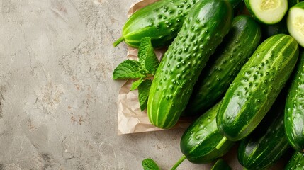 Fresh organic cucumbers texture background for natural food concept and healthy eating inspiration