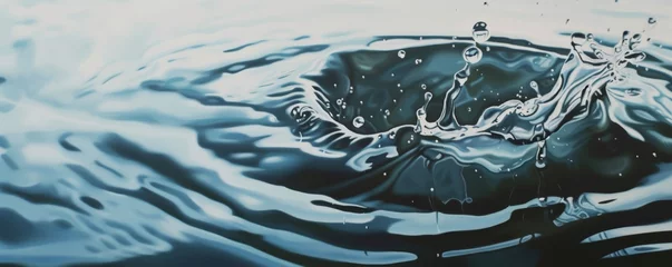 Foto op Plexiglas Dynamic Water Splash in Blue Tones - Abstract Fluid Art © cac_tus