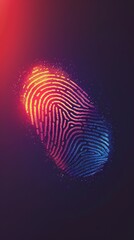 Glowing Fingerprint Pattern - Digital Identity Concept