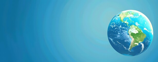 Earth globes isolated on blue background. Flat planet Earth icon. big copy space. banner, advertising, earth day.	