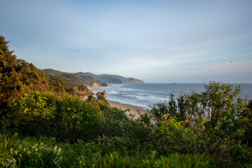 The oregon coast at sunset