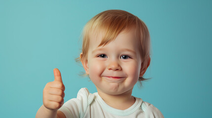 Little Child with thumbs up
