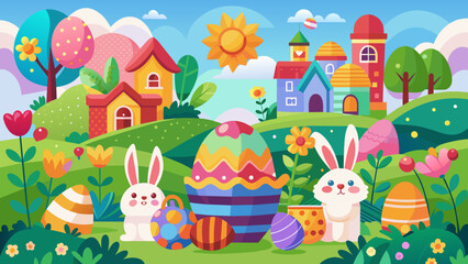Naklejka premium Easter Joy: Vector Illustration Set