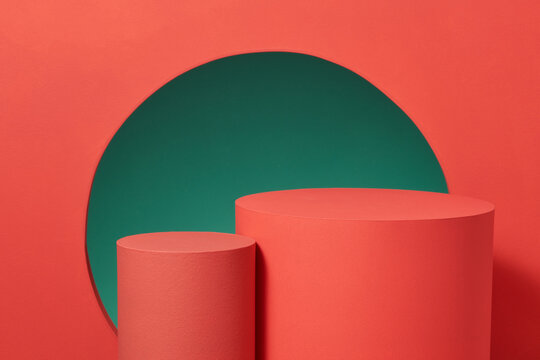 Folder paper, paper fans, and lucky money on the red background.