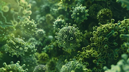 Fotobehang Microscopic bacteria © Intelligence Studio