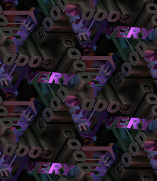 Wallpaper geometric art of dark text "very good".