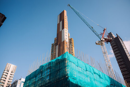 Construction Site with Tower Crane