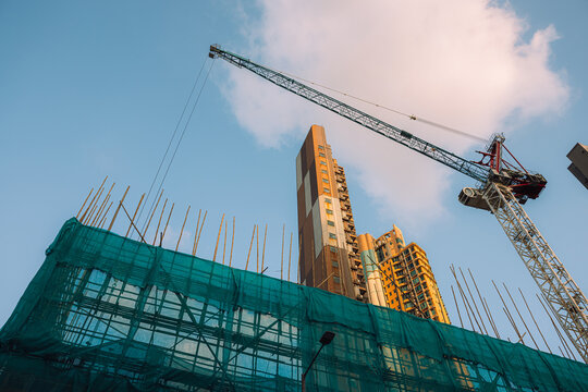 Construction Site with Tower Crane