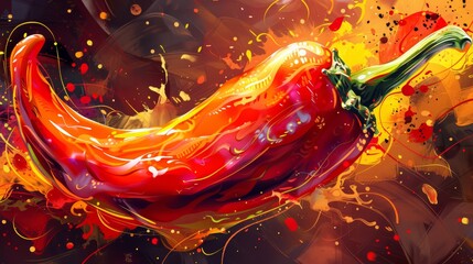 Abstract colorful pepper splash illustration