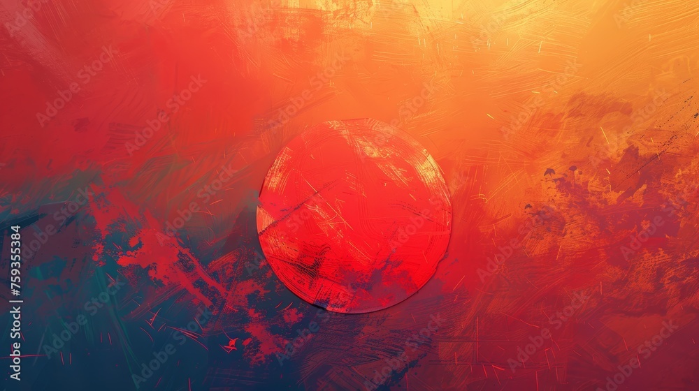 Aufkleber abstract red sphere on textured background