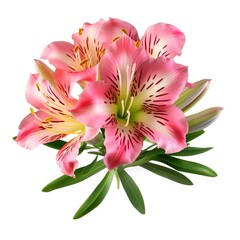 pink lily isolated on white