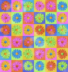  patchwork flower pattern on background