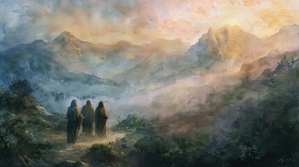 The twelve chosen, disciples. Biblical. Christian religious watercolor Illustration - Powered by Adobe