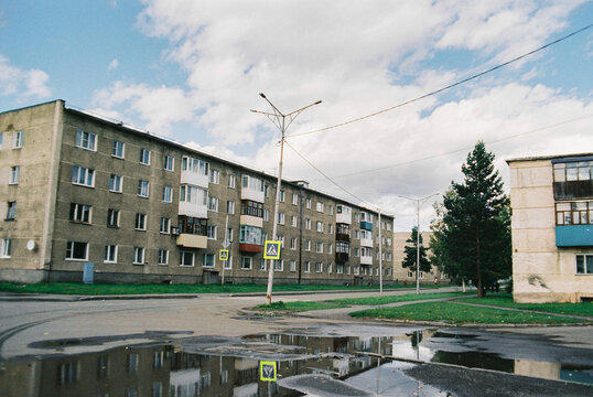 Typical Soviet Street Of Small Town