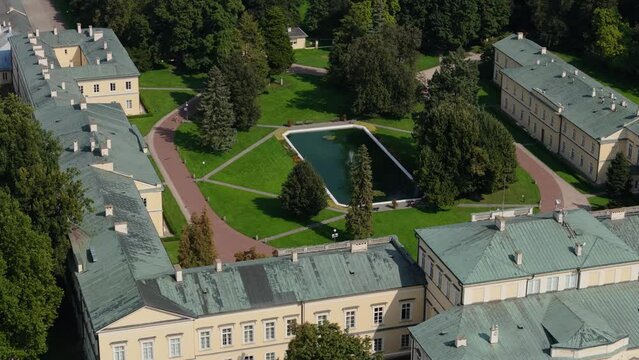 Beautiful Pond Czartoryski Palace Museum Pulawy Aerial View Poland