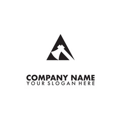 Axe with triangle shape logo design.