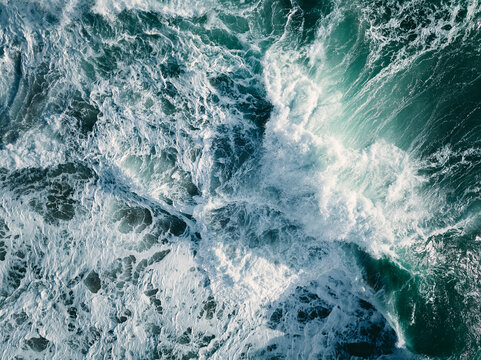 Top down view of ocean wave