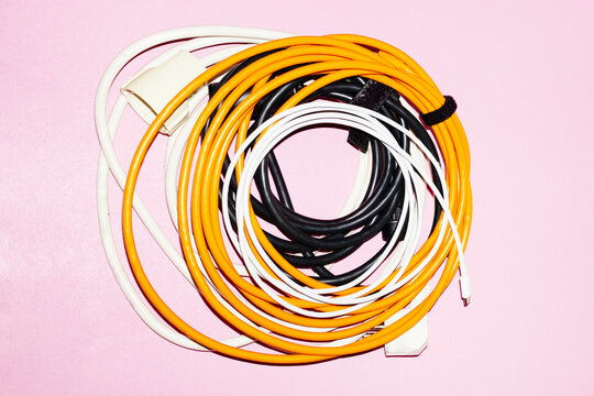 Colourful curve wires with hard direct flashlight