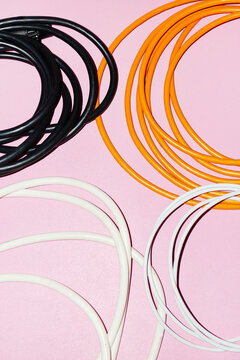 Colourful curve wires with hard direct flashlight