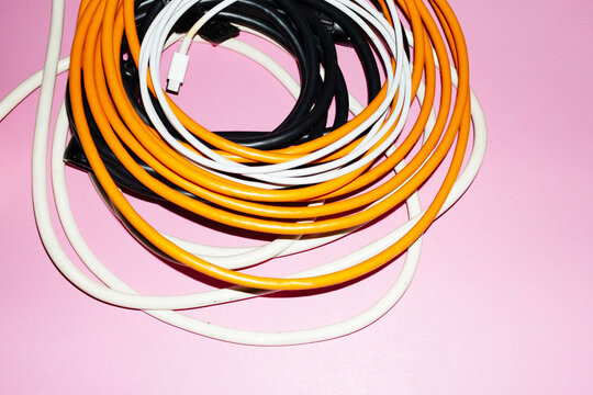 Colourful curve wires with hard direct flashlight